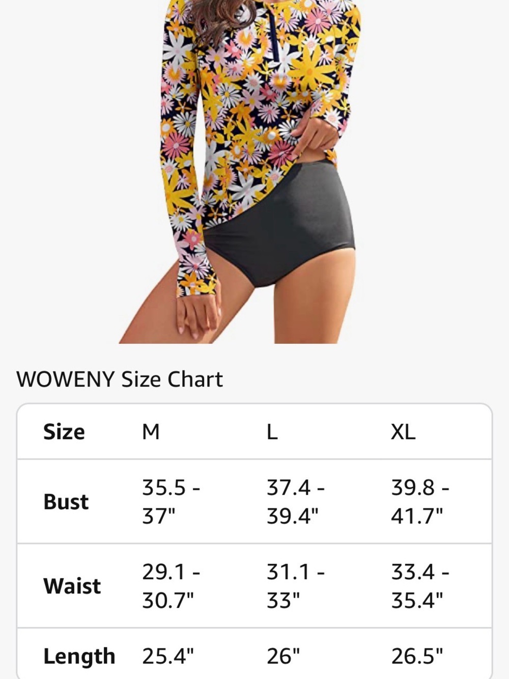 NWT Amazon Women’s floral zip swim shirt rash guard SPF 50 Large - Picture 4 of 5